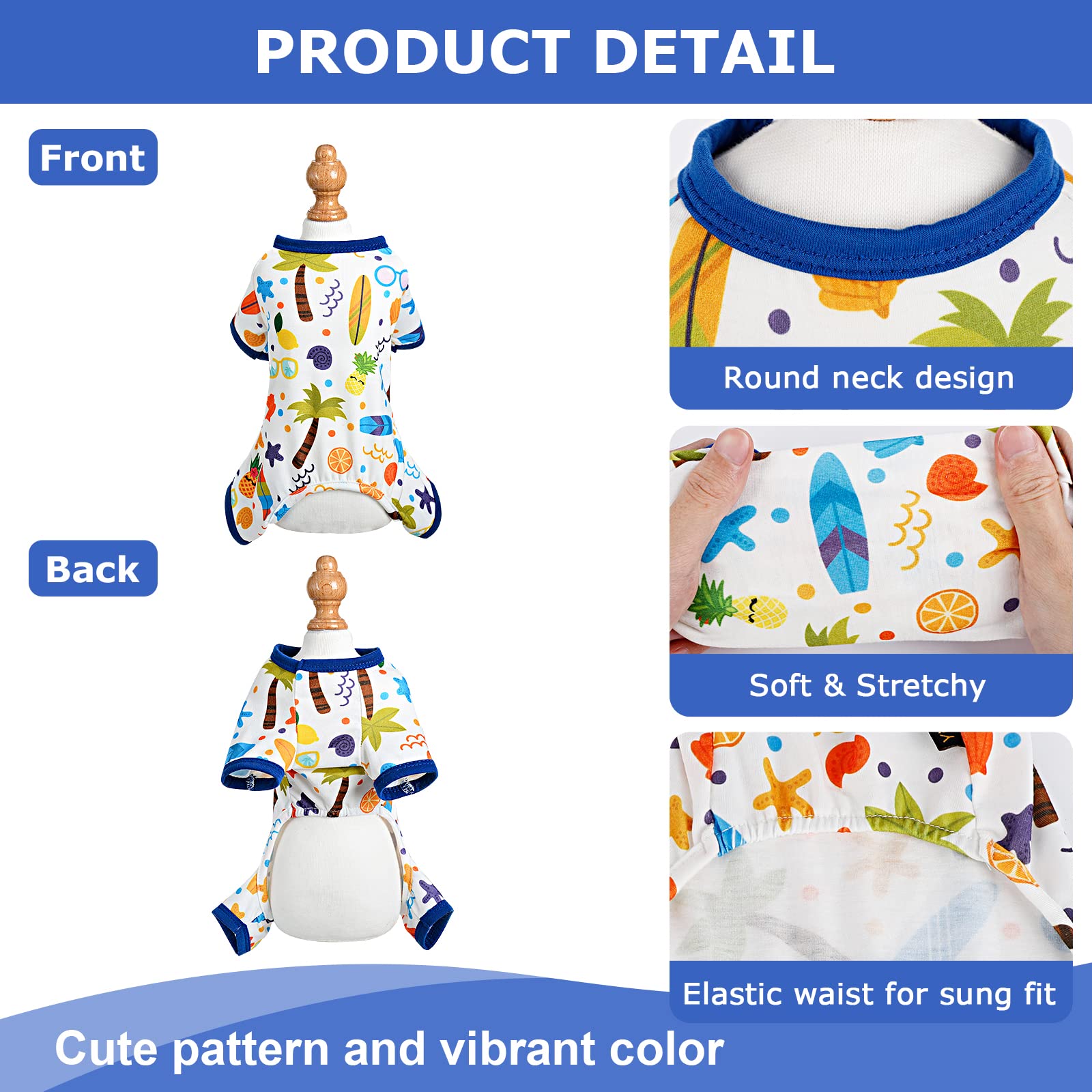 Dog Pajamas Pjs Fall Summer Dog Clothes for Small Dogs Girl - Boy - Medium Size Dogs, Soft Stretchy Puppy Clothes Doggie Onesies